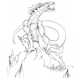 Dessin à colorier: Dragon (Animaux) #5792 - Coloriages à Imprimer Gratuits