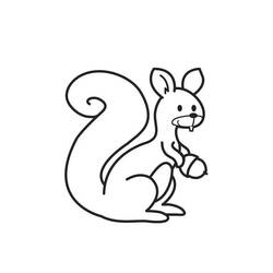 Dessin à colorier: Écureuil (Animaux) #6164 - Coloriages à Imprimer Gratuits