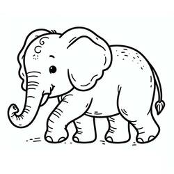Coloriage Éléphant (Animaux) #216846 à imprimer et colorier