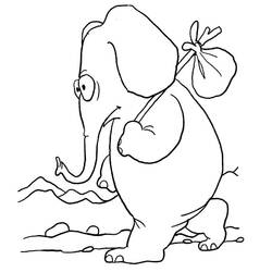 Coloriage Éléphant (Animaux) #216848 à imprimer et colorier