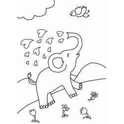 Coloriage Éléphant (Animaux) #216849 à imprimer et colorier