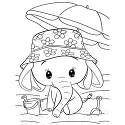 Coloriage Éléphant (Animaux) #216852 à imprimer et colorier