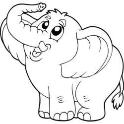 Dessin à colorier: Éléphant (Animaux) #6296 - Coloriages à imprimer