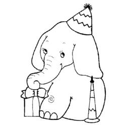 Dessin à colorier: Éléphant (Animaux) #6313 - Coloriages à Imprimer Gratuits
