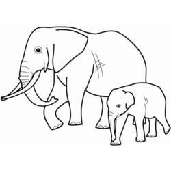 Dessin à colorier: Éléphant (Animaux) #6322 - Coloriages à imprimer