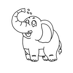 Dessin à colorier: Éléphant (Animaux) #6347 - Coloriages à imprimer