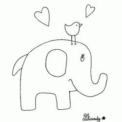 Dessin à colorier: Éléphant (Animaux) #6381 - Coloriages à imprimer