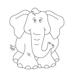 Dessin à colorier: Éléphant (Animaux) #6385 - Coloriages à Imprimer Gratuits