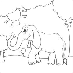 Dessin à colorier: Éléphant (Animaux) #6393 - Coloriages à Imprimer Gratuits