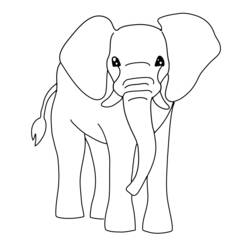 Dessin à colorier: Éléphant (Animaux) #6421 - Coloriages à Imprimer Gratuits