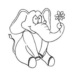 Dessin à colorier: Éléphant (Animaux) #6428 - Coloriages à Imprimer Gratuits