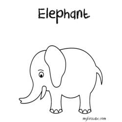 Dessin à colorier: Éléphant (Animaux) #6464 - Coloriages à imprimer