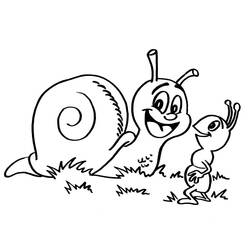 Dessin à colorier: Escargot (Animaux) #6502 - Coloriages à imprimer