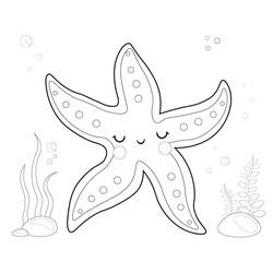 Dessin à colorier: Étoile de mer (Animaux) #187166 - Coloriages à Imprimer Gratuits