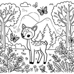 Dessin à colorier: Faon (Animaux) #206064 - Coloriages à Imprimer Gratuits