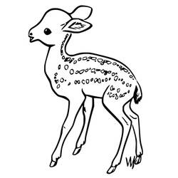 Dessin à colorier: Faon (Animaux) #206078 - Coloriages à Imprimer Gratuits