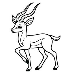 Dessin à colorier: Gazelle (Animaux) #219876 - Coloriages à Imprimer Gratuits