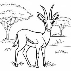 Dessin à colorier: Gazelle (Animaux) #219878 - Coloriages à Imprimer Gratuits