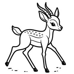 Dessin à colorier: Gazelle (Animaux) #219884 - Coloriages à Imprimer Gratuits