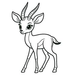 Dessin à colorier: Gazelle (Animaux) #219885 - Coloriages à Imprimer Gratuits