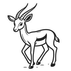 Dessin à colorier: Gazelle (Animaux) #219887 - Coloriages à Imprimer Gratuits