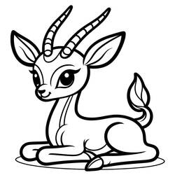 Dessin à colorier: Gazelle (Animaux) #219898 - Coloriages à Imprimer Gratuits