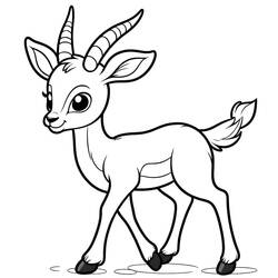 Dessin à colorier: Gazelle (Animaux) #219900 - Coloriages à Imprimer Gratuits