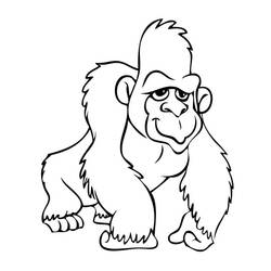 Dessin à colorier: Gorille (Animaux) #188930 - Coloriages à Imprimer Gratuits