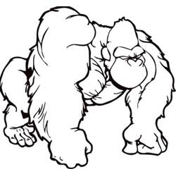 Dessin à colorier: Gorille (Animaux) #188931 - Coloriages à Imprimer Gratuits