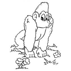 Dessin à colorier: Gorille (Animaux) #188932 - Coloriages à Imprimer Gratuits
