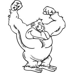 Dessin à colorier: Gorille (Animaux) #7468 - Coloriages à Imprimer Gratuits