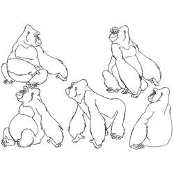 Dessin à colorier: Gorille (Animaux) #7496 - Coloriages à Imprimer Gratuits