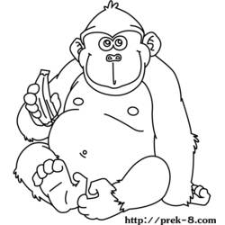 Dessin à colorier: Gorille (Animaux) #7500 - Coloriages à Imprimer Gratuits