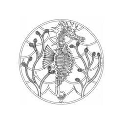 Dessin à colorier: Hippocampe (Animaux) #18618 - Coloriages à imprimer