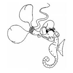 Dessin à colorier: Hippocampe (Animaux) #18675 - Coloriages à Imprimer Gratuits