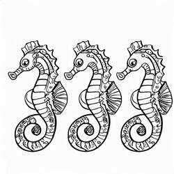 Coloriage Hippocampe (Animaux) #187402 à imprimer et colorier