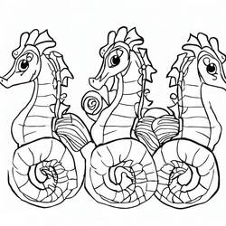 Coloriage Hippocampe (Animaux) #187403 à imprimer et colorier
