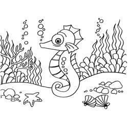Coloriage Hippocampe (Animaux) #187414 à imprimer et colorier