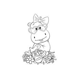 Coloriage Hippopotame (Animaux) #188973 à imprimer et colorier