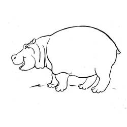 Coloriage Hippopotame (Animaux) #188980 à imprimer et colorier