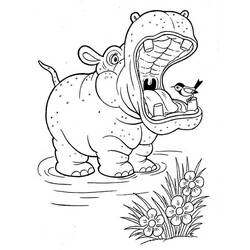 Coloriage Hippopotame (Animaux) #188982 à imprimer et colorier
