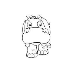 Coloriage Hippopotame (Animaux) #188985 à imprimer et colorier