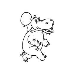 Coloriage Hippopotame (Animaux) #188989 à imprimer et colorier