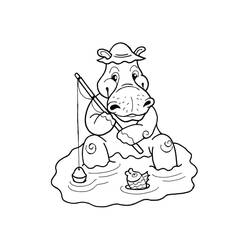 Coloriage Hippopotame (Animaux) #188996 à imprimer et colorier
