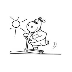 Coloriage Hippopotame (Animaux) #189000 à imprimer et colorier