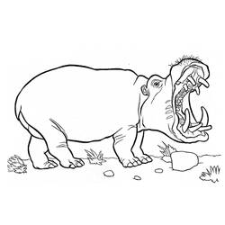 Coloriage Hippopotame (Animaux) #189012 à imprimer et colorier