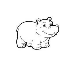 Coloriage Hippopotame (Animaux) #189015 à imprimer et colorier