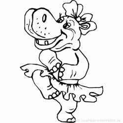 Dessin à colorier: Hippopotame (Animaux) #8616 - Coloriages à Imprimer Gratuits