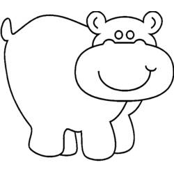Dessin à colorier: Hippopotame (Animaux) #8623 - Coloriages à imprimer