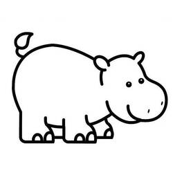 Dessin à colorier: Hippopotame (Animaux) #8628 - Coloriages à imprimer